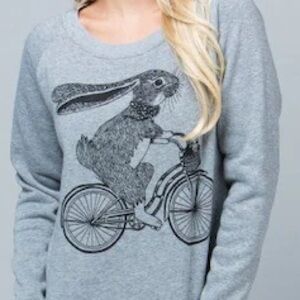 Gray Rabbit Graphic Women's Sweater